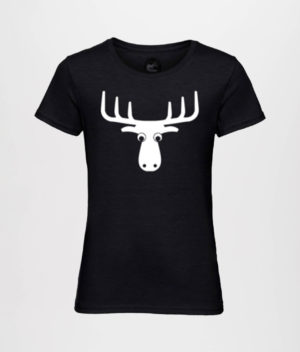 Den Mandige Elg Sort T Shirt Med Logo Girls - 