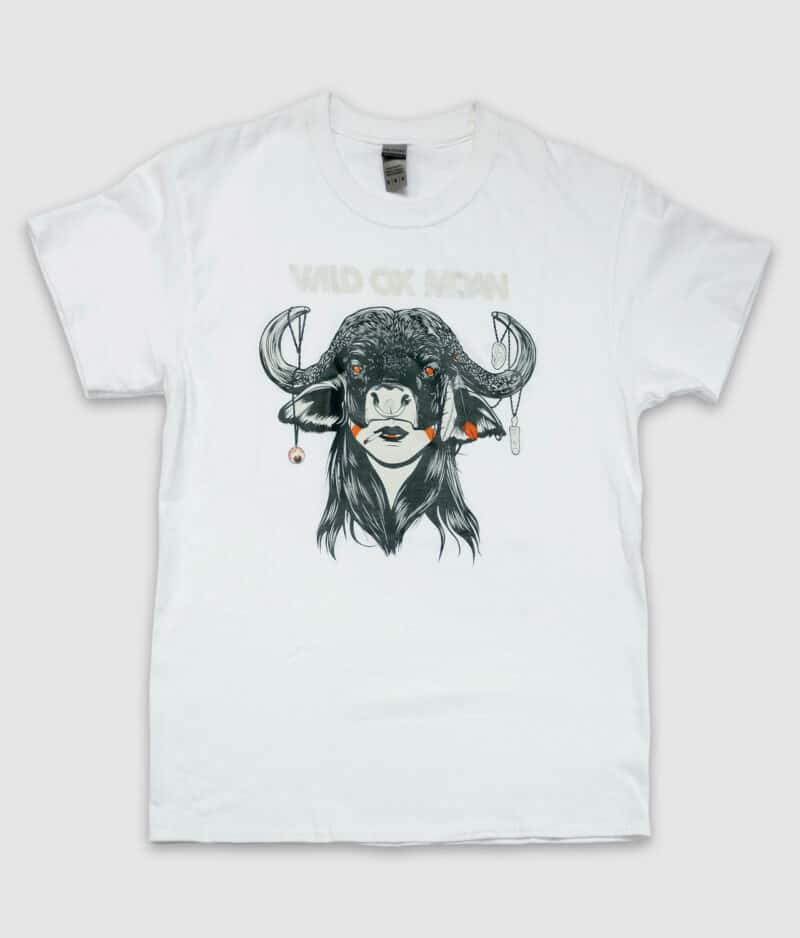 wild ox moan-ox-tshirt-white-front