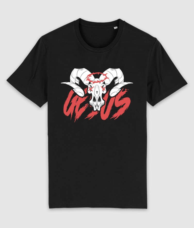 gesus-skull logo-tshirt-black-front