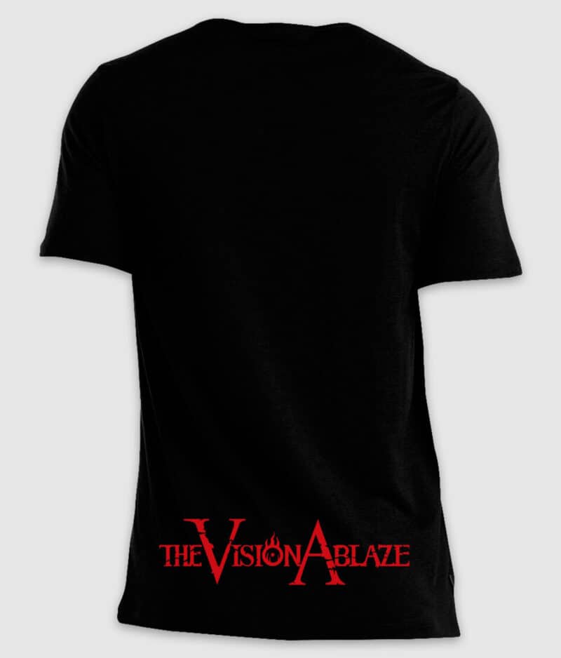 the vision ablaze-red fire eye-tshirt-black-back